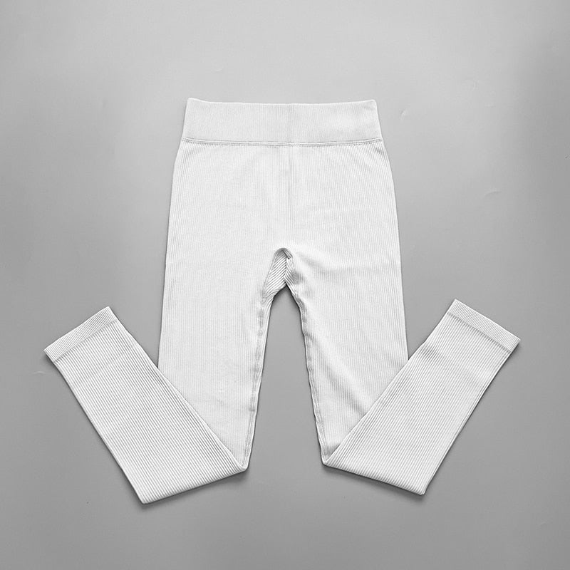 Seamless Yoga Set: Long Sleeve Crop Top High Waist Legging Shorts