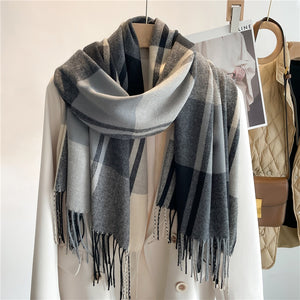 Luxury Plaid Scarf Long Pashmina