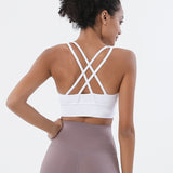 Thin Cross Back Soft Nude Sports Bra