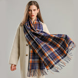 Luxury Plaid Scarf Long Pashmina