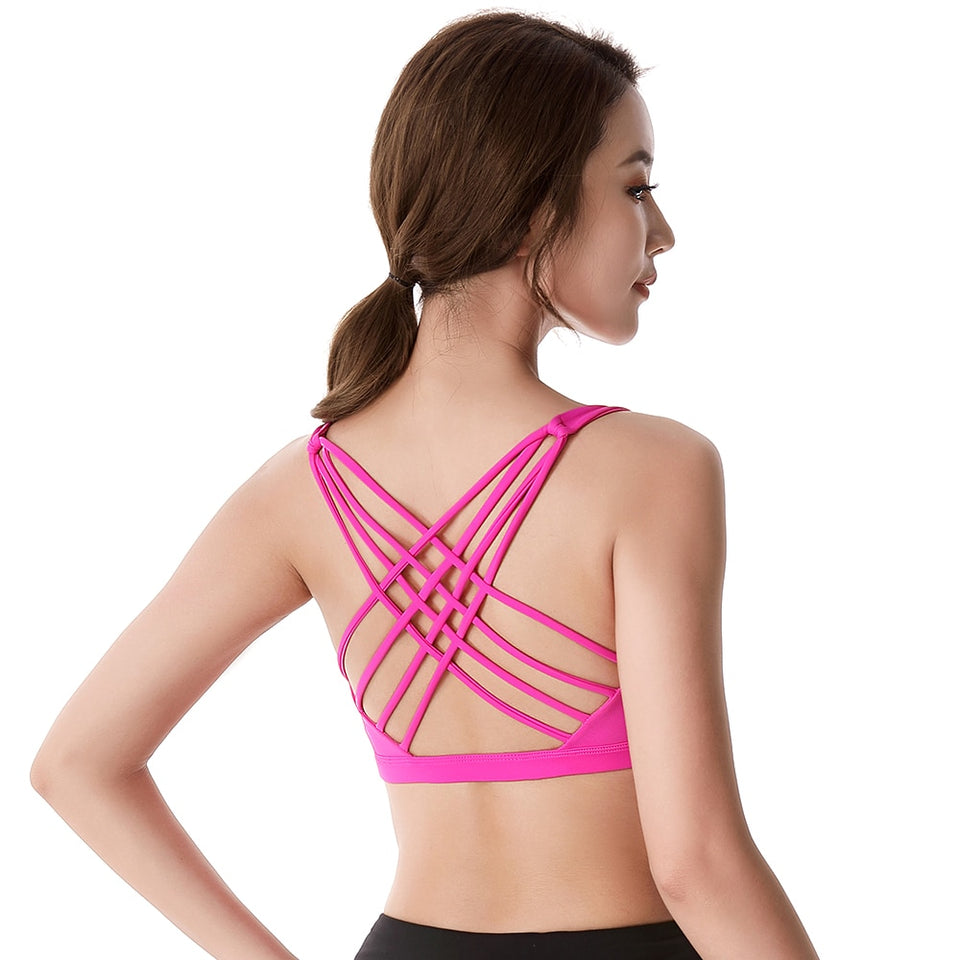 Wirefree Padded Crisscross Strap Crop Top