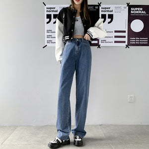 2022 High Waist Straight Leg Jeans