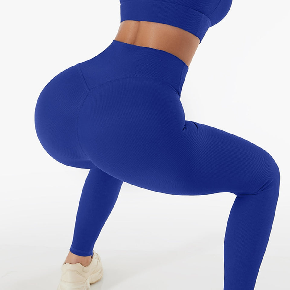 Seamless Yoga Set: Long Sleeve Crop Top High Waist Legging Shorts