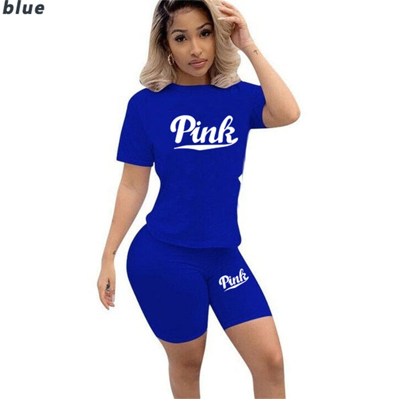 Casual Skinny Biker Home 2 Piece Sets Women&#39;s Suit for Fitness Tracksuits with Shorts and Top Blouse Outfits Sweatsuit Female 4X