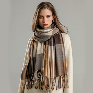 Luxury Plaid Scarf Long Pashmina